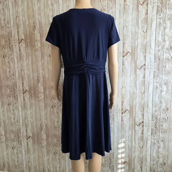 Women's R&M Richards Petite Dress Size 14P Navy - Picture 7 of 9